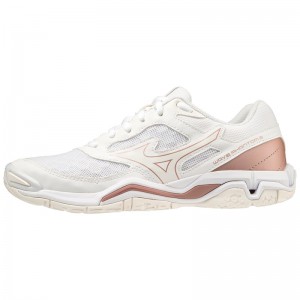 Chaussure Handball Mizuno Wave Phantom 3 Femme Blanche Rose | France M4178GU