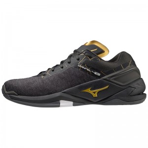 Chaussure Handball Mizuno Wave Stealth Neo Femme Noir Doré | France M3948NQ