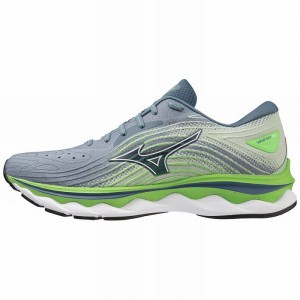 Chaussure Running Mizuno Wave Sky 6 Homme Bleu Blanche | France M5472BJ