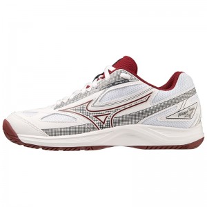 Chaussure Tennis Mizuno Break Shot 4 AC Femme Blanche Rouge Foncé | France M1952BX