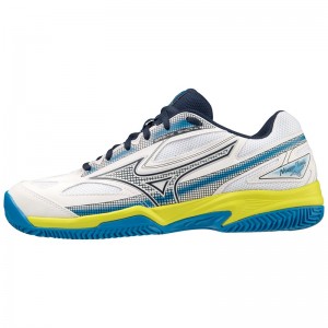 Chaussure Tennis Mizuno Break Shot 4 CC Femme Blanche Bleu | France M5163XG