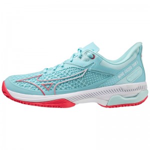 Chaussure Tennis Mizuno Wave Exceed Tour 5 CC Femme Turquoise Corail Blanche | France M1093RK