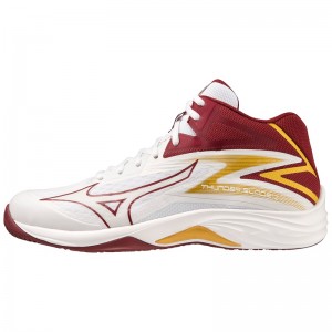 Chaussure Volley Mizuno Thunder Blade Z Mid Femme Blanche Rouge Foncé Doré | France M4317MN