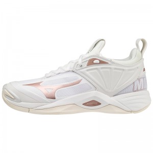 Chaussure Volley Mizuno Wave Momentum 2 Femme Blanche Rose | France M0498PA