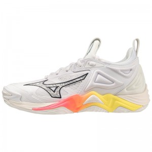 Chaussure Volley Mizuno Wave Momentum 3 Femme Blanche Rose | France M7125PG