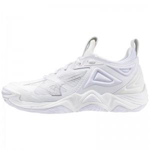 Chaussure Volley Mizuno Wave Momentum 3 Femme Blanche Argent | France M5670SA