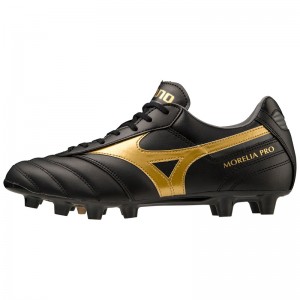 Chaussure de Foot Mizuno Morelia II Pro Femme Noir Doré | France M9048DZ