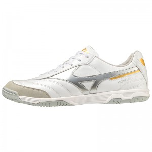 Chaussure de Foot Mizuno Morelia Sala Classiche IN Homme Blanche Argent Doré | France M3027JT