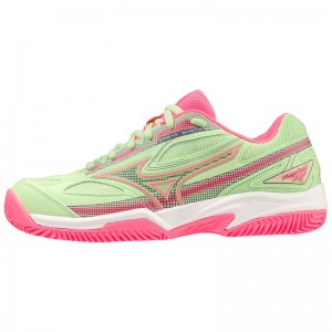 Chaussures Padel Mizuno Break Shot 4 Femme Vert Rose Blanche | France M6328QO