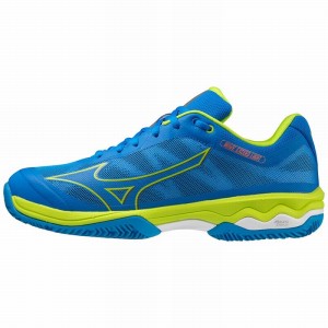 Chaussures Padel Mizuno Wave Exceed Light Homme Bleu Vert Clair Blanche | France M0182OV