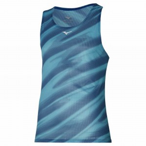 Debardeur Mizuno Dryaeroflow Graphique Tank Homme Bleu | France M7519LI