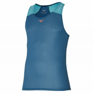 Debardeur Mizuno Dryaeroflow Tank Homme Bleu | France M7248QM