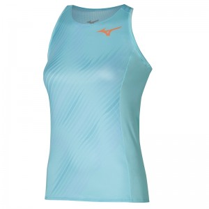 Debardeur Mizuno Printed Tank Femme Turquoise | France M9086EC