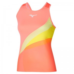 Debardeur Mizuno Release Printed Tank Femme Corail | France M9432US