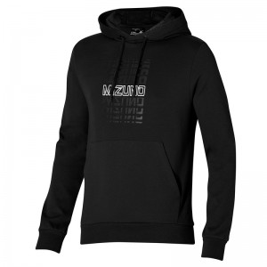 Hauts Mizuno Athletics Graphique Hoody Homme Noir | France M6710BL