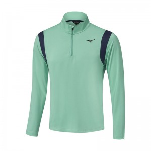 Hauts Mizuno Breeze Elite 1/4 Zip Homme Vert | France M7624FR