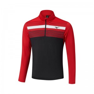 Hauts Mizuno Brz Elite St 1/4 Zip Homme Rouge Noir | France M8219YM