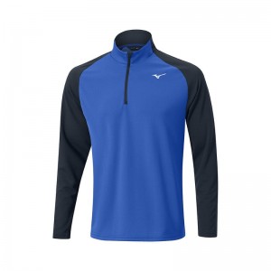 Hauts Mizuno D'hiver Breeze Bloc 1/4 Zip Homme Bleu | France M9635KW