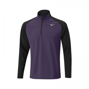 Hauts Mizuno D'hiver Breeze Bloc 1/4 Zip Homme Violette | France M6937DH