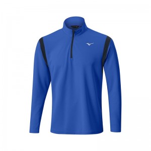 Hauts Mizuno D'hiver Breeze Elite 1/4 Zip Homme Bleu | France M0147MH