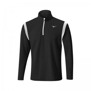 Hauts Mizuno D'hiver Breeze Elite 1/4 Zip Homme Noir | France M7162JW