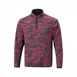 Hauts Mizuno D'hiver Stretch 1/4 Zip Homme Rose | France M6385PH