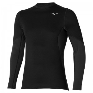 Hauts Mizuno Merino Laine Crew Homme Noir | France M6039FY