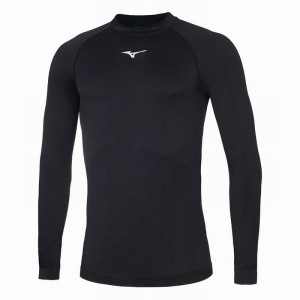 Hauts Mizuno Uni Core LS Underlayer Homme Noir | France M3125FD