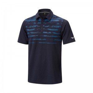 Polo Mizuno Breath Thermo D'hiver Jacquet Homme Bleu Marine | France M3745CG