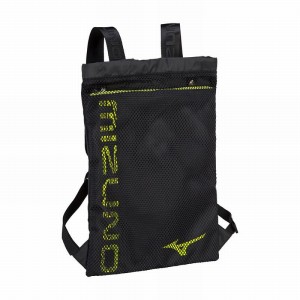 Sacs Mizuno Mesh Draw Homme Noir Jaune | France M4395QK