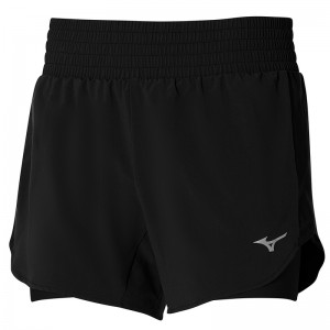 Short Mizuno 2in1 4.5 Femme Noir | France M3574GU