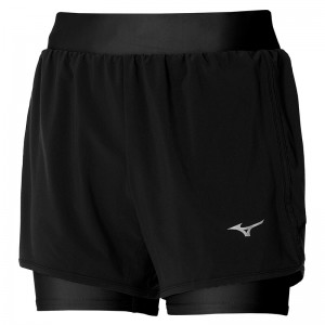 Short Mizuno Er 4.5 2in1 Femme Noir | France M1629NG