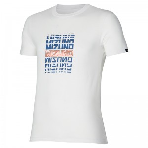 T Shirts Mizuno Athletics Mizuno Tee Homme Blanche | France M0741VU