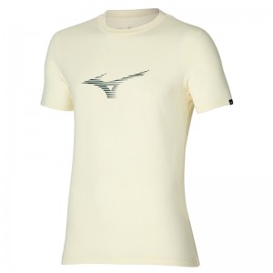 T Shirts Mizuno Athletics RB Tee Homme Jaune | France M8576NP