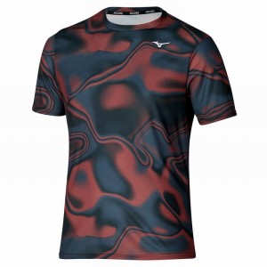 T Shirts Mizuno Core Graphique Tee Homme Rouge Noir | France M4921LJ