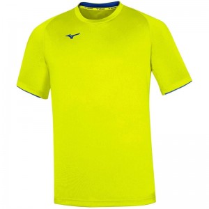 T Shirts Mizuno Core SS Tee Homme Jaune Bleu Royal | France M4951JQ