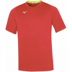 T Shirts Mizuno Core SS Tee Homme Rouge Jaune | France M3546ZG