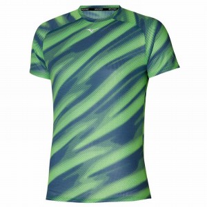 T Shirts Mizuno Dryaeroflow Graphique Tee Homme Vert Clair | France M2078IG