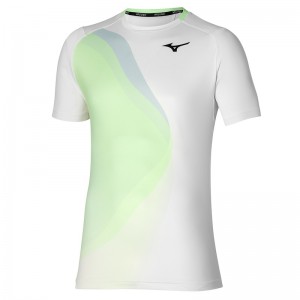 T Shirts Mizuno Release Shadow Graphique Tee Homme Blanche | France M2419HF