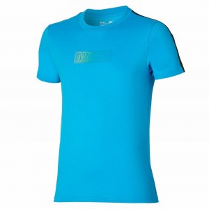 T Shirts Mizuno Release Tape Tee Homme Bleu | France M4380CJ