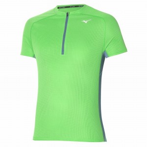 T Shirts Mizuno Trail Dryaeroflow HZ Tee Homme Vert Clair | France M6758NA