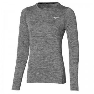 Vestes Mizuno Impulse Core LS Tee Femme Grise | France M9106QI