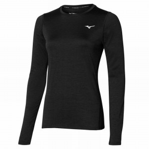 Vestes Mizuno Impulse Core LS Tee Femme Noir | France M3059QK