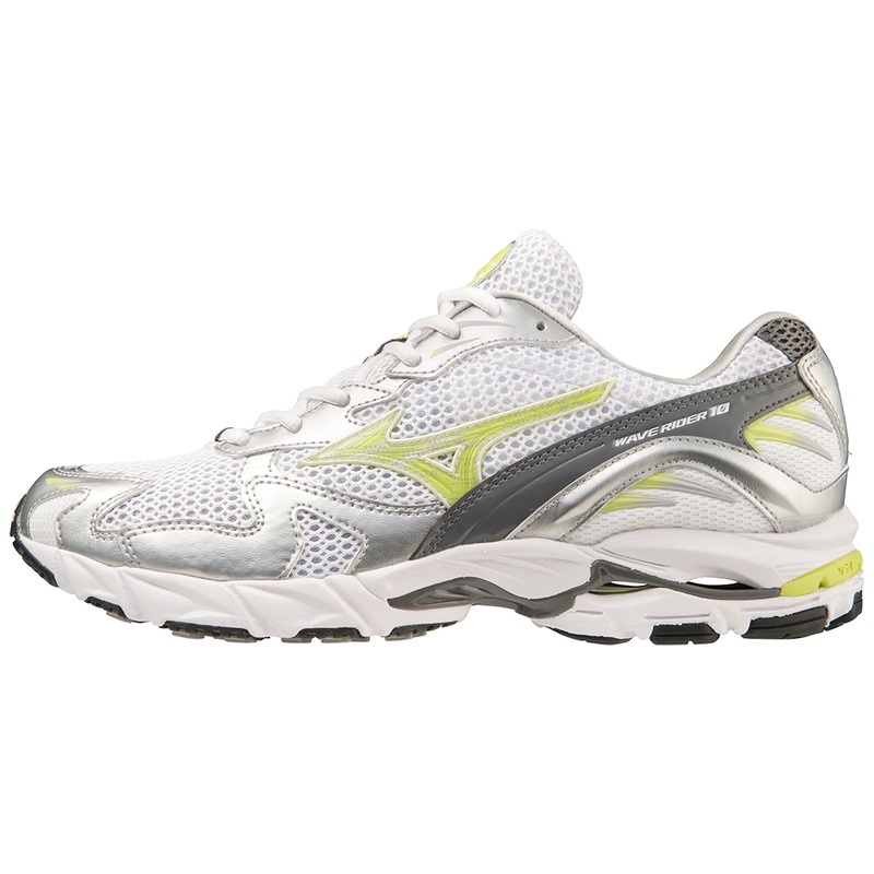 Basket Mizuno Wave Rider 10 Femme Blanche Argent | France M3591WX