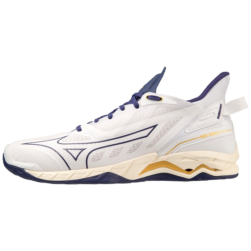 Chaussure Handball Mizuno Wave Mirage 5 Femme Blanche Doré | France M2350AL