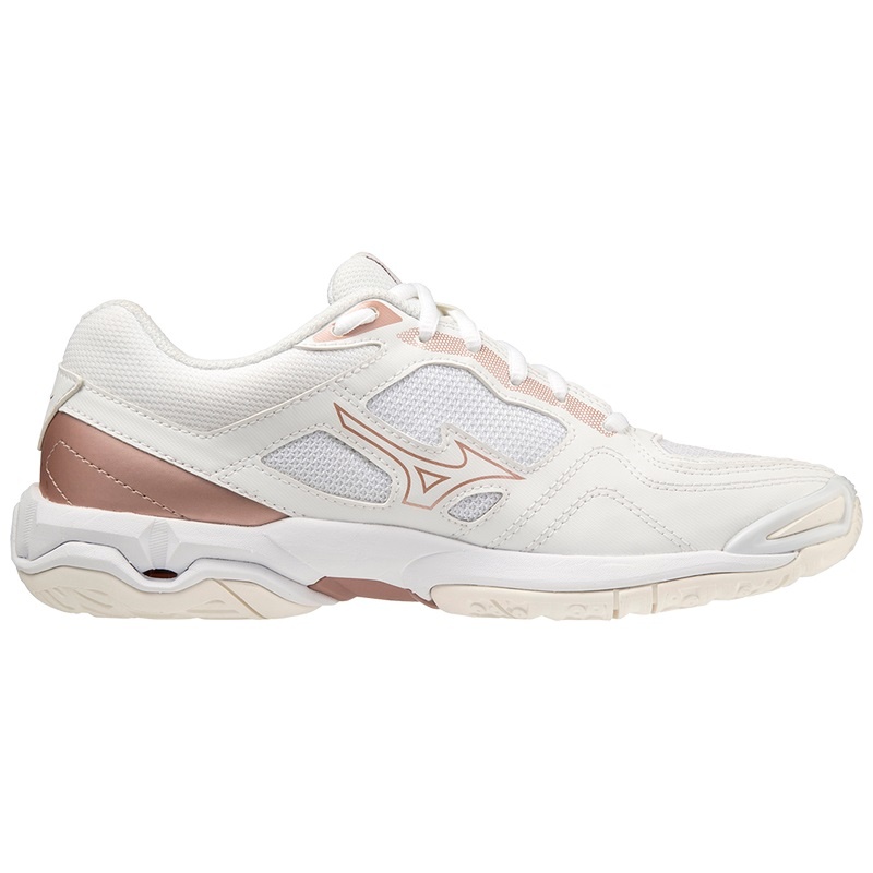 Chaussure Handball Mizuno Wave Phantom 3 Femme Blanche Rose | France M4178GU