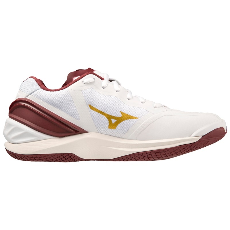 Chaussure Handball Mizuno Wave Stealth Neo Femme Blanche Rouge Foncé Doré | France M6819EN