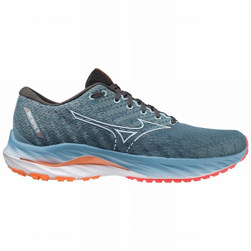 Chaussure Running Mizuno Wave Inspire 19 Homme Bleu Blanche Orange Clair | France M7541IA