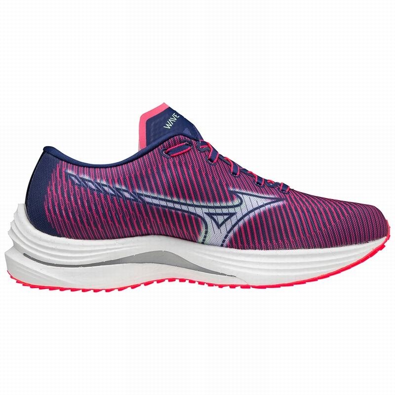 Chaussure Running Mizuno Wave Rebellion Femme Rose Indigo Blanche | France M8541BP