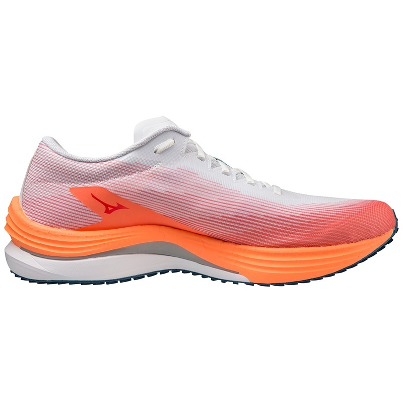 Chaussure Running Mizuno Wave Rebellion Flash Homme Blanche Argent Orange Clair | France M3064PB